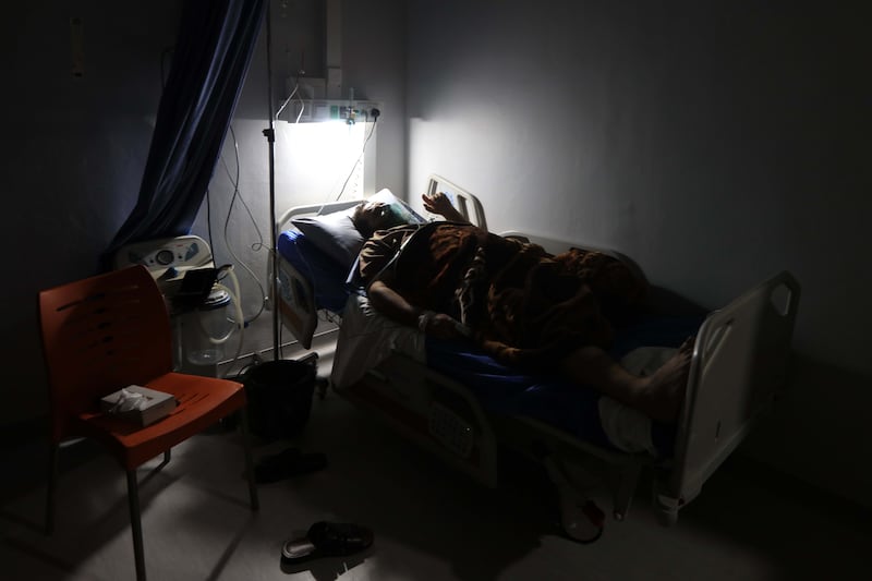 One of the people injured in the explosion lies in a hospital bed in Aqaba. EPA