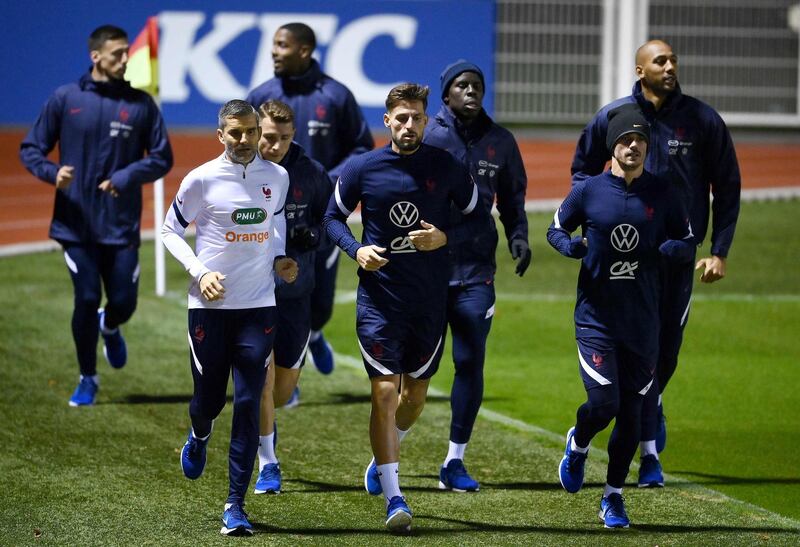 France players at training. AFP