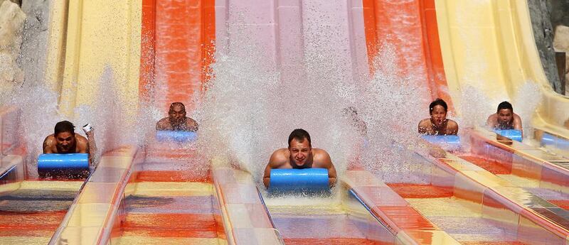 Abu Dhabi: Bashayer Mohammed, 34, says Abu Dhabi’s diverse activities, like Yas Waterworld make it one of the leading cities for tourism Pawan Singh / The National