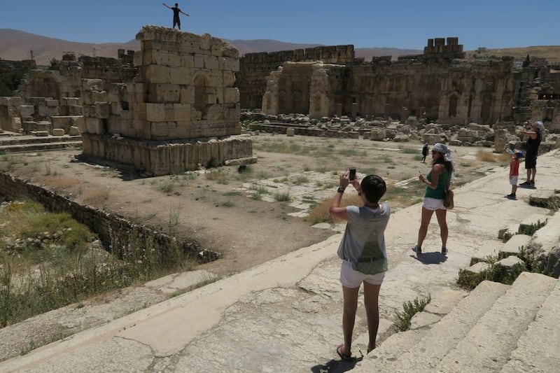 Tourists at the historical ruins of Baalbek in eastern Lebanon. Russell Boyce / Reuters