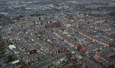 An aerial view of Blackburn, in north west England. AFP
