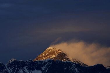 Light illuminates Mount Everest, during sunset in the Solukhumbu District, also known as the Everest region. Reuters
