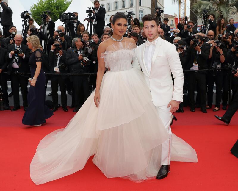 Priyanka Chopra and Nick Jonas attend the screening of 'Les Plus Belles Annees D'Une Vie' during the Cannes Film Festival on May 18, 2019. Getty Images