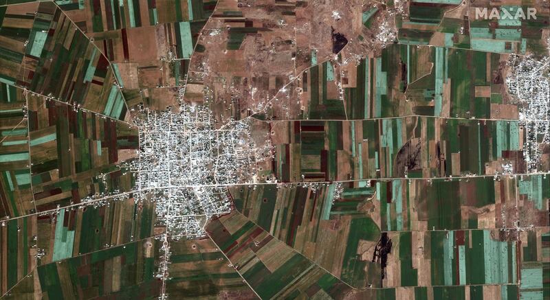 A satellite overview image of Kafr Nabudah.