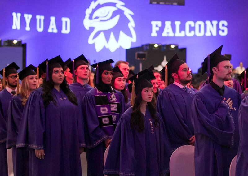 Abu Dhabi United Arab Emirates -Graduates of NYU Abu Dhabi.  Leslie Pableo for The National