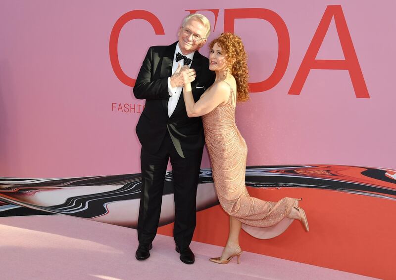 US singer Bernadette Peters and CFDA Lifetime Achievement Award recipient designer Bob Mackie arrive for the 2019 CFDA fashion awards at the Brooklyn Museum in New York City on June 3, 2019. AFP
