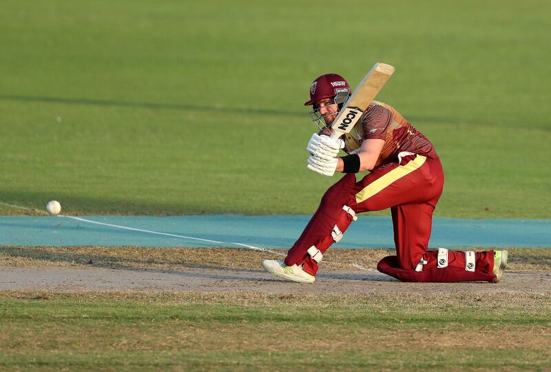 Sharjah, United Arab Emirates - October 18, 2018: Riki Wessels of the Kandahar Knights bats during the game between Kandahar Knights and Balkh Legends in the Afghanistan Premier League. Thursday, October 18th, 2018 at Sharjah Cricket Stadium, Sharjah. Chris Whiteoak / The National