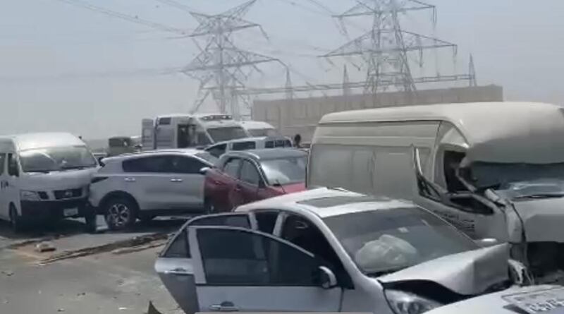 Bad weather played a role in the pile-up. All photos courtesy Dubai Police Security Media