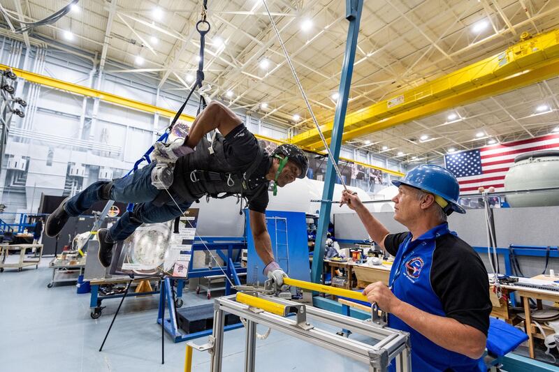 SpaceX Crew-1 astronaut Victor Glover during ISS EVA POGO 1 training.  Photo Date: February 5, 2020.  Location: Building 9N - POGO Station.  Photographer: Robert Markowitz