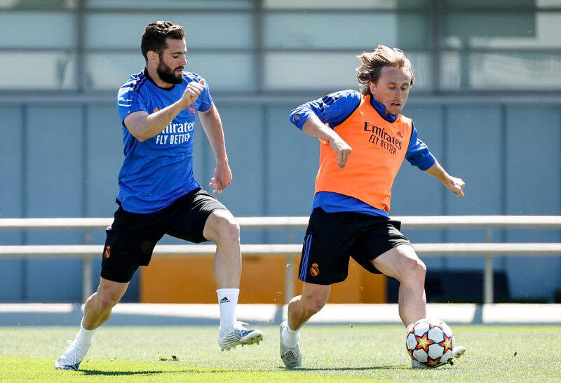 Luka Modric, right, and Nacho Fernandez. 