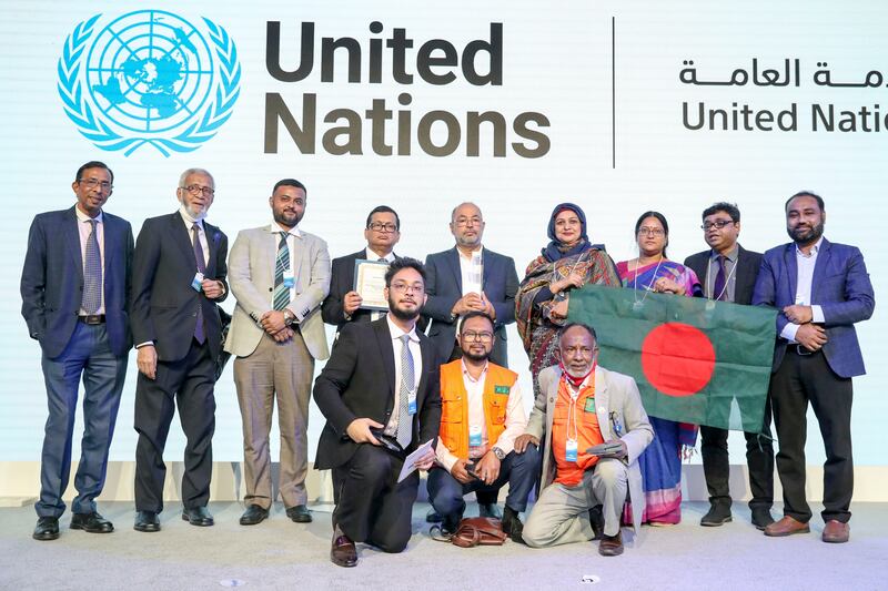 Bangladesh team at the United Nations Public Service Awards, Dubai. Khushnum Bhandari / The National