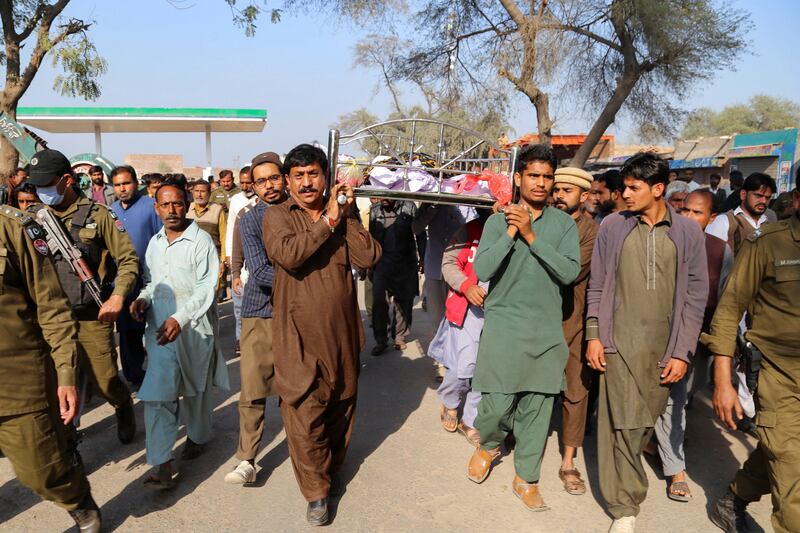 Mushtaq Ahmed, 41, was killed by an angry mob outside a mosque on Saturday in the remote village of Tulamba. Reuters
