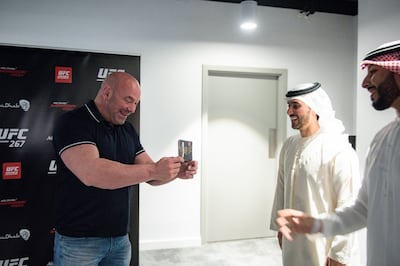 UFC president Dana White pictured receiving his golden visa. Photo: DCT Abu Dhabi