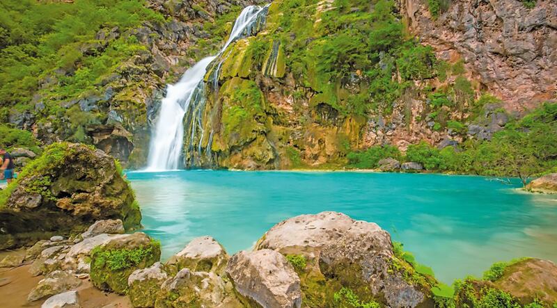 The Dhofar region's Ayn Khor waterfall appears only when there has been heavy rain. Photo: Aqil Al Hamdani