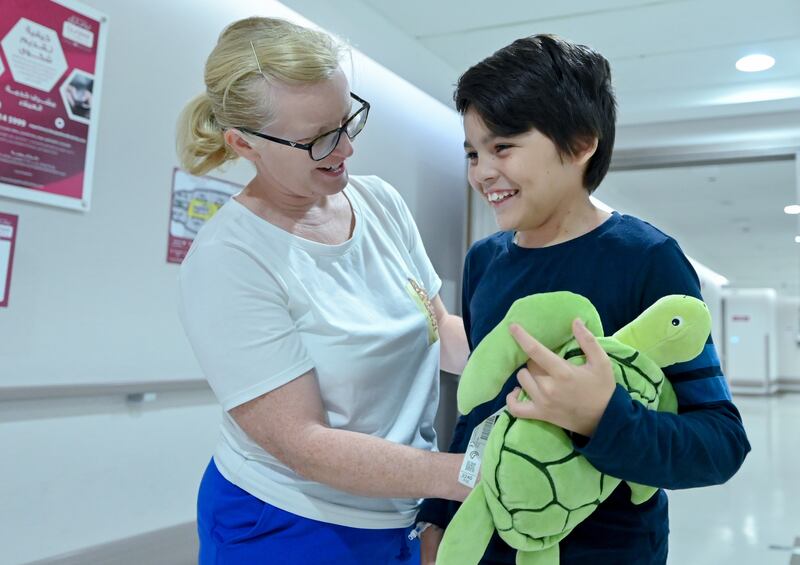Martina McGeehan and her son Leonardo at Burjeel Medical City in Abu Dhabi. Photo: Burjeel Medical City