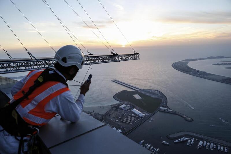 Thrillseekers can look forward to SkyDive Dubai’s Dream Jump on the 97th Floor of the Princess Tower in the Dubai Marina. The event runs from April 13 until 19. Antonie Robertson / The  National 