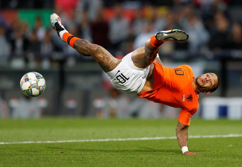 Depay in action. Reuters