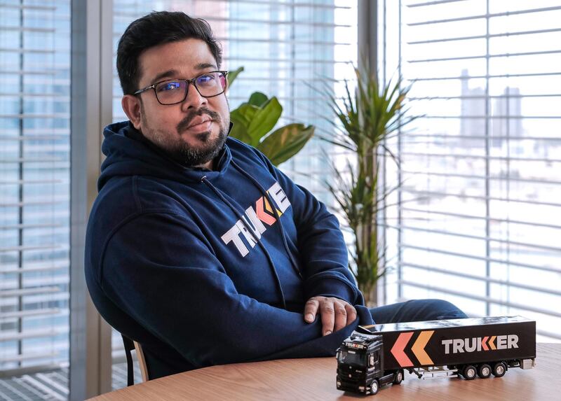 Abu Dhabi, United Arab Emirates, January 6, 2020.  
STORY BRIEF: Generation S –page lead profile on Trukker – an Abu Dhabi-based ‘Uber for trucks’
SUBJECT NAME:  Gaurav Biswas – co-founder and CEO.
Victor Besa / The National
Section:  BZ
Reporter:   Michael Fahy