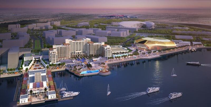 Above, an illustration of the Dh12 billion Yas Bay project. Courtesy Miral
