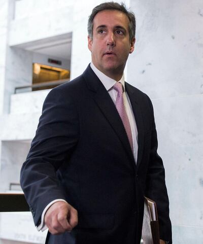 epa06657934 (FILE) - Michael Cohen, a former lawyer for US President Trump's business and a close associate of the president, comments to the news media after his meeting with the Senate Intelligence Committee was unexpectedly cancelled on Capitol Hill in Washington, DC, USA, 19 September 2017 (reissued 09 April 2018). According to reports on 09 April 2018 the FBI has raided the office of Michael Cohen, a longtime personal attorney to President Trump.  EPA/SHAWN THEW