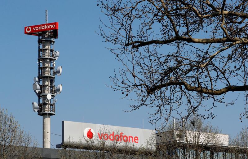 FILE PHOTO: Different types of 4G, 5G and data radio relay antennas for mobile phone networks are pictured on a relay mast operated by Vodafone in Berlin, Germany April 8, 2019.     REUTERS/Fabrizio Bensch/File Photo