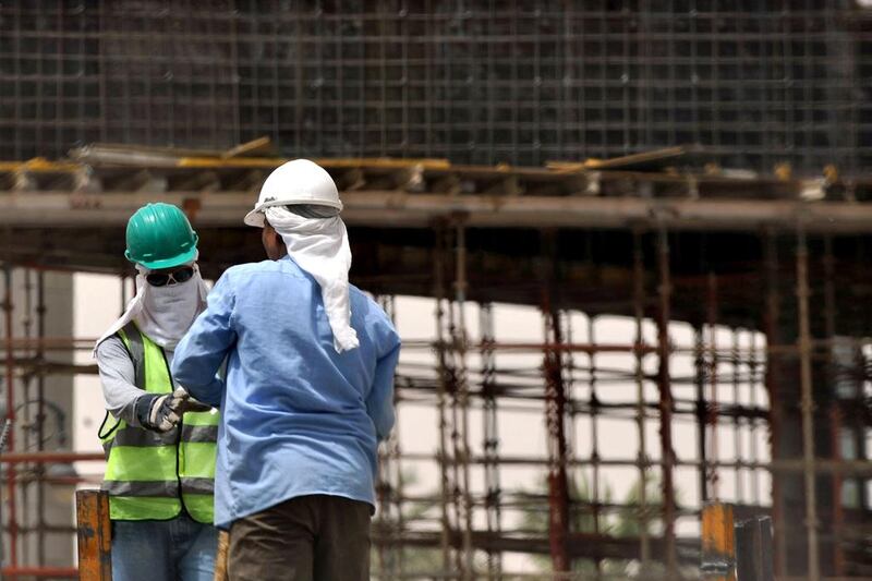 Saudi Arabia’s contracting firms are suffering from cash flow problems following the government’s decision to halt payments on many government contracts. Fayez Nureldine / AFP