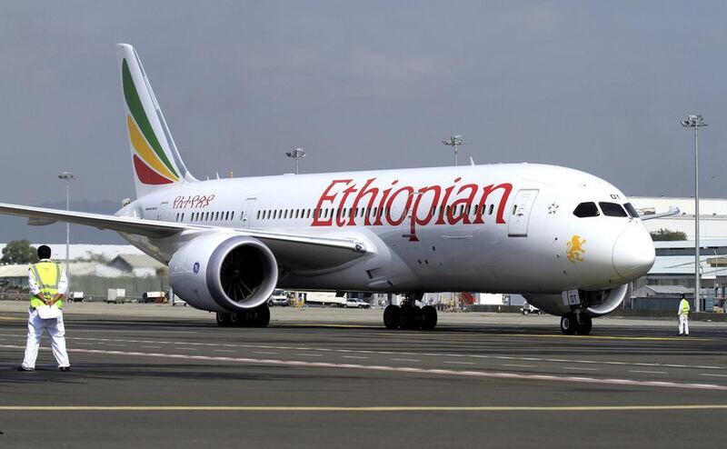 An Ethiopian Airlines plane at the Bole International Airport in Ethiopia's capital Addis Ababa. The carrier has posted strong results. Tiksa Negeri / Reuters