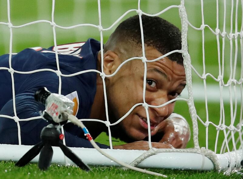 Paris Saint-Germain's Kylian Mbappe celebrates scoring their sixth and final goal at home to St Etienne in the Coupe de le Ligue on Wednesday, January 8. PSG won the match 6-1. Reuters