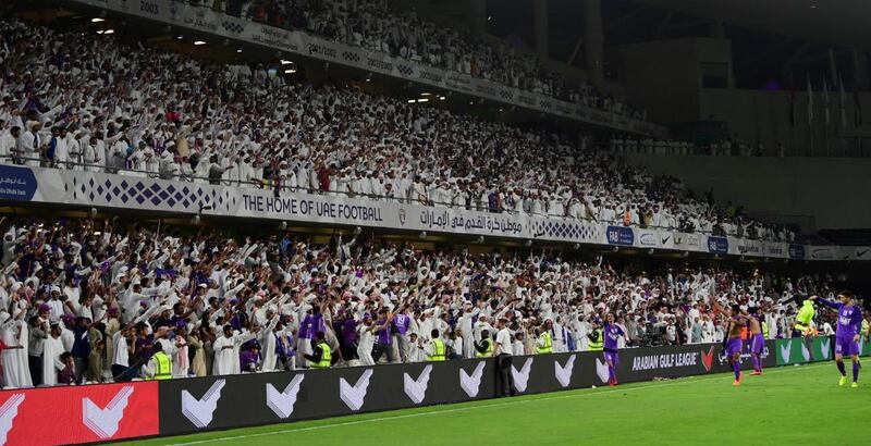 Al Ain fans often pack out the Hazza Bin Zayed Stadium in support of the team. Courtesy Al Ain FC