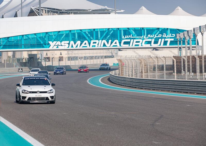 The sportier Volkswagen's head out at Yas Marina Circuit.