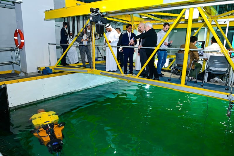 The scuba diver robots will be put through a series of simulations in a new robotics pool at Khalifa University that replicates ocean waves, currents and harsh conditions in the deep sea