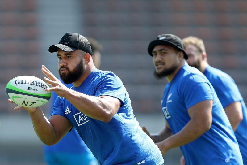 Nepo Laulala of the All Blacks runs through drills during a training session at Kashiwa no Ha Park Stadium  in Kashiwa, Chiba, Japan. Getty Images