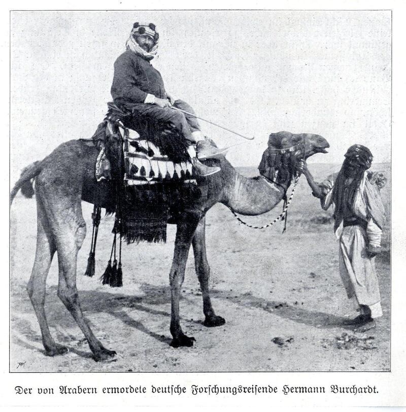 MYX6GK . Deutsch: Der von Arabern ermordete deutsche Forschungsreisende Hermann Burchardt (1857-1909)  . 1910 (published). Photographer not credited 2 Der von Arabern ermordete deutsche Forschungsreisende Hermann Burchardt