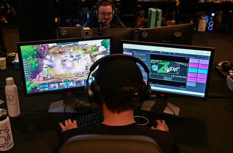 Gamers take part in a 54-hour charity video game marathon. AFP