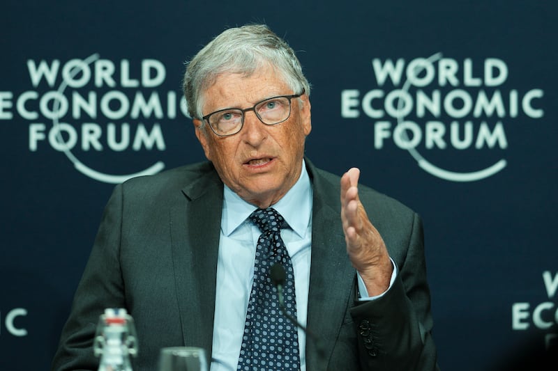 At the 2022 World Economic Forum, Gates spoke about Ukraine, global health and climate change. AP