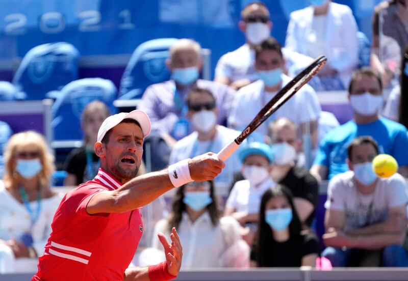Novak Djokovic during his win over Alex Molcan. AP
