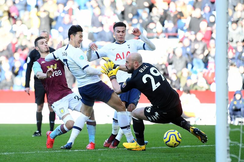 Son Heung-Min scores the rebound after his spot kick was saved. Getty