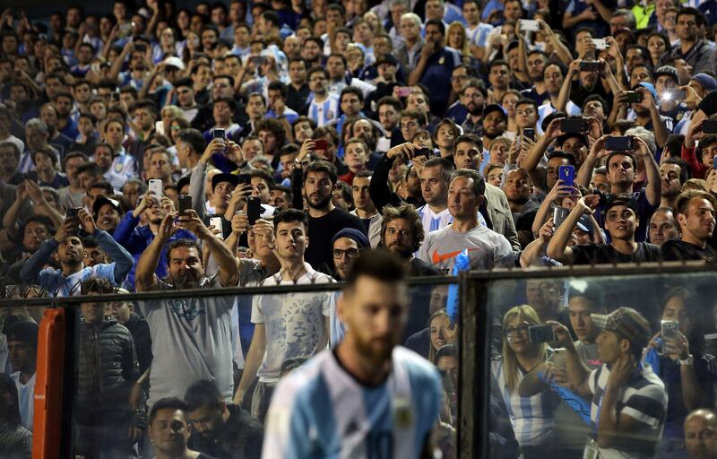 Argentina fans show their support to Lionel Messi. Agustin Marcarian / Reuters