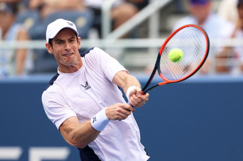 Andy Murray on his way to a straight-sets US Open victory over Corentin Moutet at Flushing Meadows on August 30, 2023. Getty