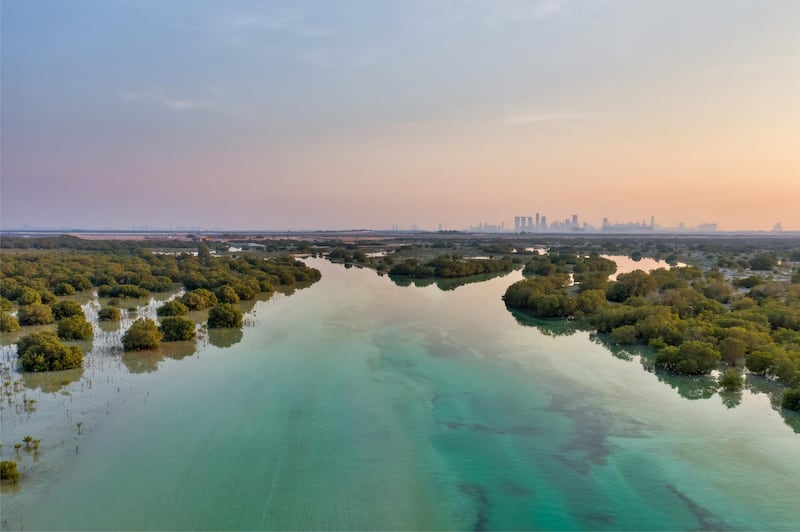 Breathtaking views of Abu Dhabi and the sunset are visible all over Jubail Island.