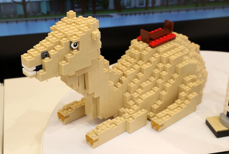 A Lego camel at the store.
