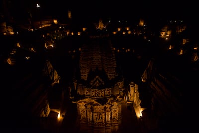 The Modhera Sun Temple is illuminated with solar-powered lights. Taniya Dutta/ The National