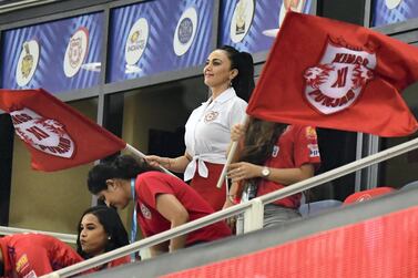 KXIP Owner Priety Zinta during match 38 of season 13 of the Dream 11 Indian Premier League (IPL) between the Kings XI Punjab and the Delhi Capitals held at the Dubai International Cricket Stadium, Dubai in the United Arab Emirates on the 20th October 2020. Photo by: Samuel Rajkumar / Sportzpics for BCCI