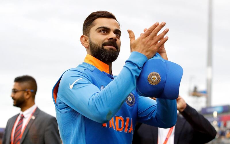 India's Virat Kohli applauds the fans following his side's victory. PA Wire