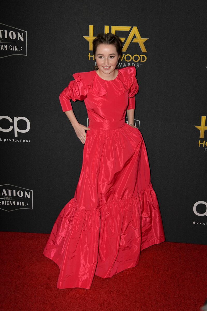 Kaitlyn Dever wearing  Monique Lhuillier at the 23rd annual Hollywood Film Awards at the Beverly Hilton hotel in LA. EPA