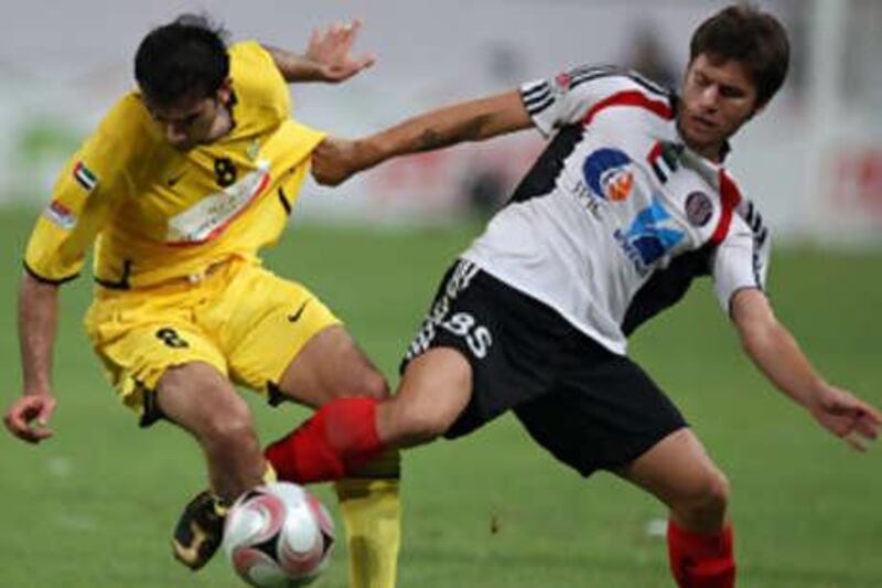 Rafael Sobis, right, and his table-topping Al Jazira team will be looking to capitalise  on Al Shabab's problems.