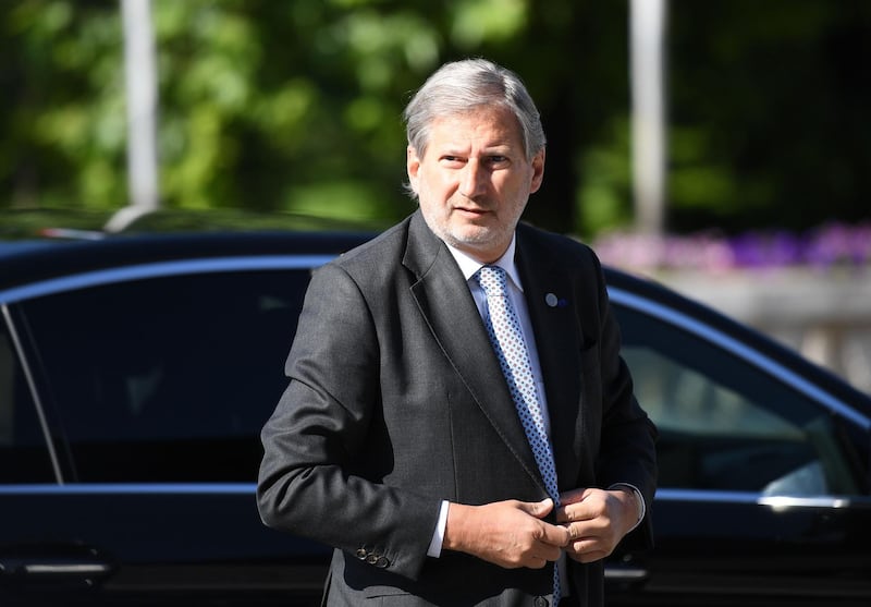European Commissioner for European Neighbourhood Policy Johannes Hahn arrives for an EU-Western Balkans Summit in Sofia on May 17, 2018. Dimitar Dilkoff / AFP