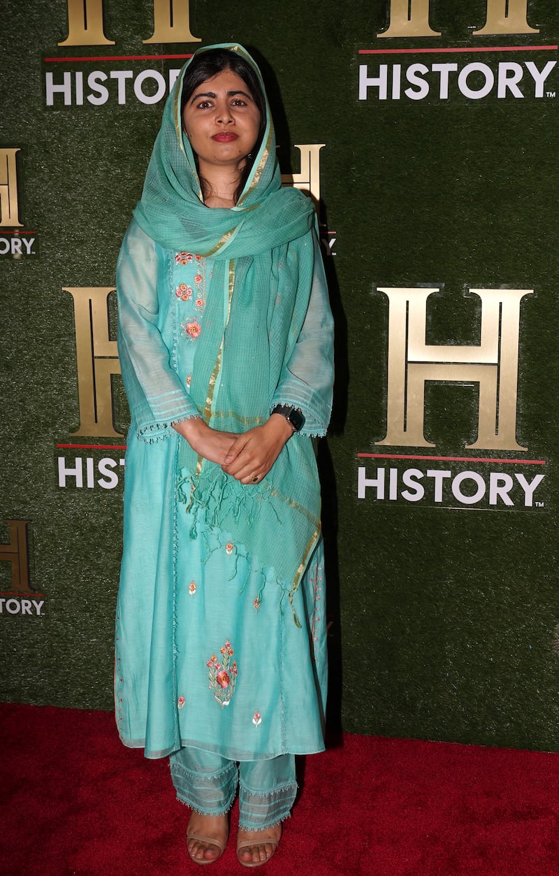 Education rights activist and Nobel Peace Prize winner Malala Yousafzai arrives at HistoryTalks on Saturday.