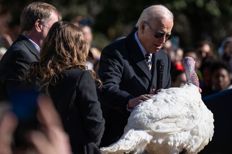 The annual turkey-pardoning ceremony is a lighthearted event as Americans prepare for Thanksgiving. AP