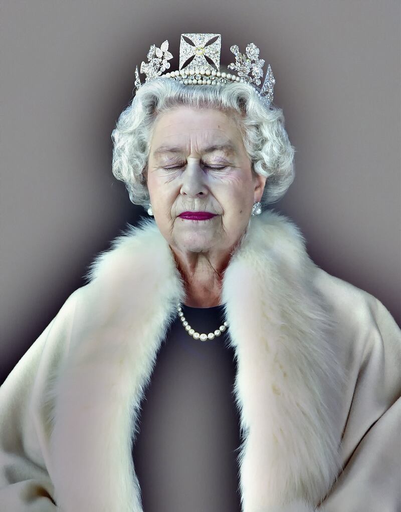 Artist Chris Levine made headlines with his controversial portrait titled 'Lightness of Being', which shows the queen with her eyes closed. The image is a part of the 'Platinum Jubilee: The Queen's Coronation' exhibition. Photo: Royal Collection Trust